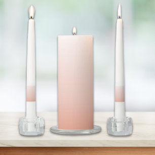 spring pastel color blush peach ombre dusty pink unity candle set
