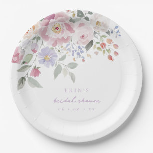 Spring Pastel Floral Bridal Shower Paper Plates