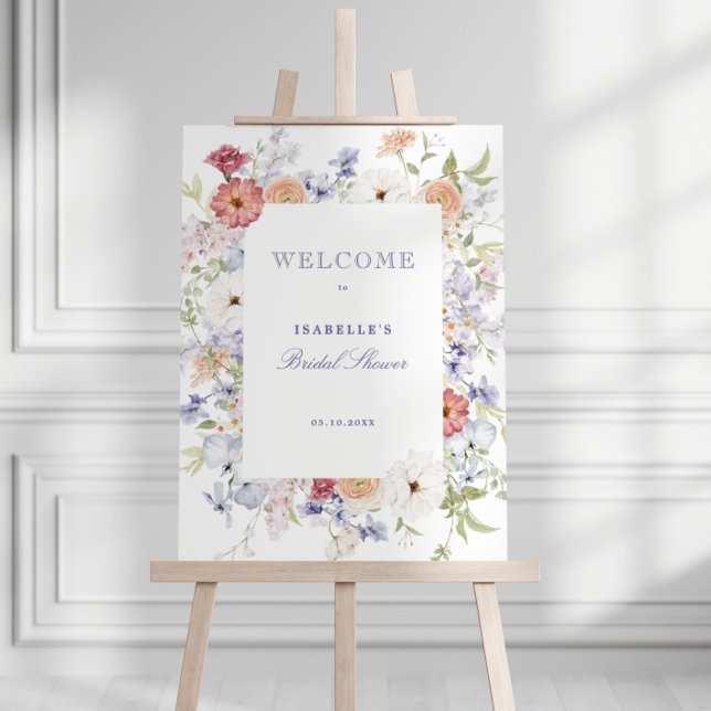 Spring Pastel Floral Bridal Shower Welcome  Foam Board (Creator Uploaded)