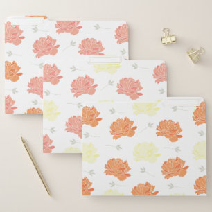 Spring Pastel Peonies Floral Pattern File Folder