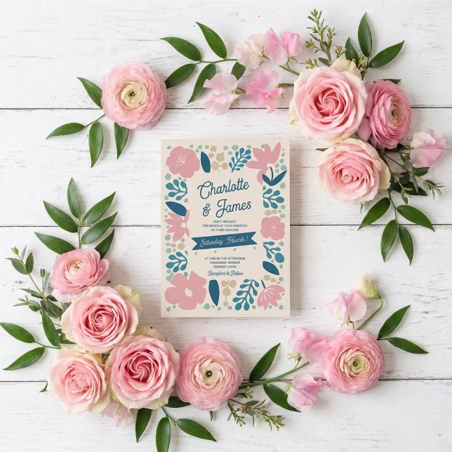 Spring Pastel Petals Wedding Invitation (Creator Uploaded)