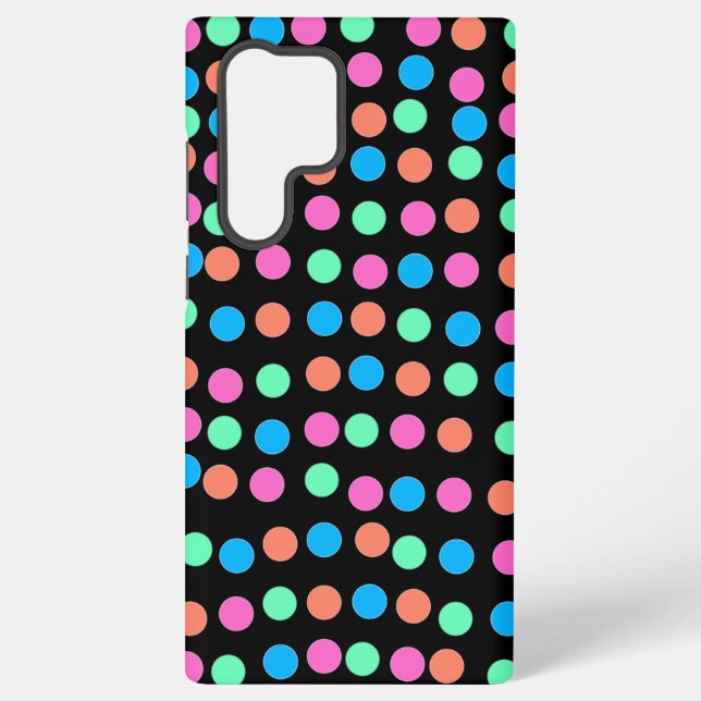 Spring Pastel Spots on Black  Samsung Galaxy Case (Back)