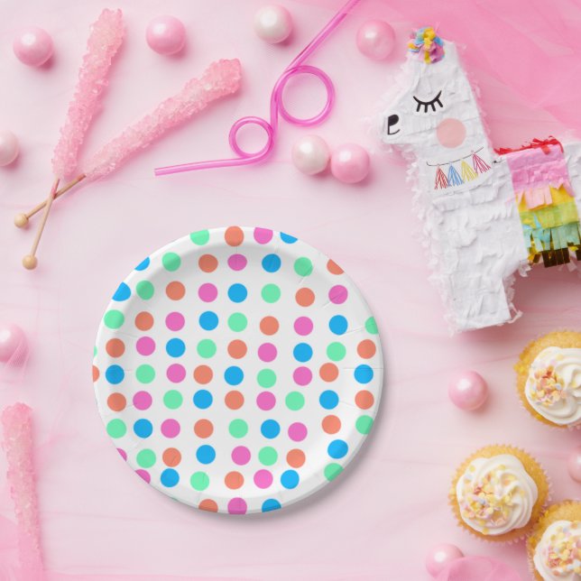 Spring Pastel Spots Paper Plates (Party)