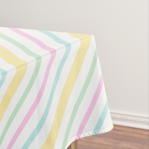 Spring Pastel Stripe Tablecloth