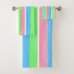 Spring Pastel Stripes Bath Towel Set