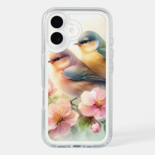 Spring Pastel Sweet Love Birds Blossoms Flowers iPhone 16 Case