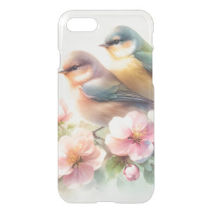 Spring Pastel Sweet Love Birds Blossoms Flowers iPhone SE/8/7 Case
