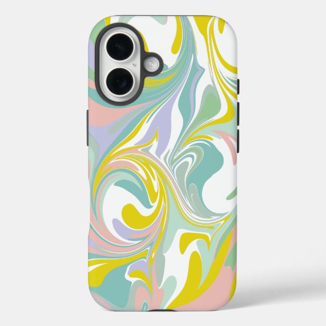Spring Pastel Swirls | Abstract Marbling Design Case-Mate iPhone Case (Back)