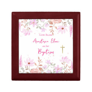 Spring Pastel Watercolor Wildflowers Keepsake Gift Box