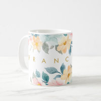 Spring Pastels Floral Watercolor Add Your Name