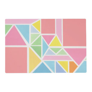 Spring Pastels Geometric Print  Placemat