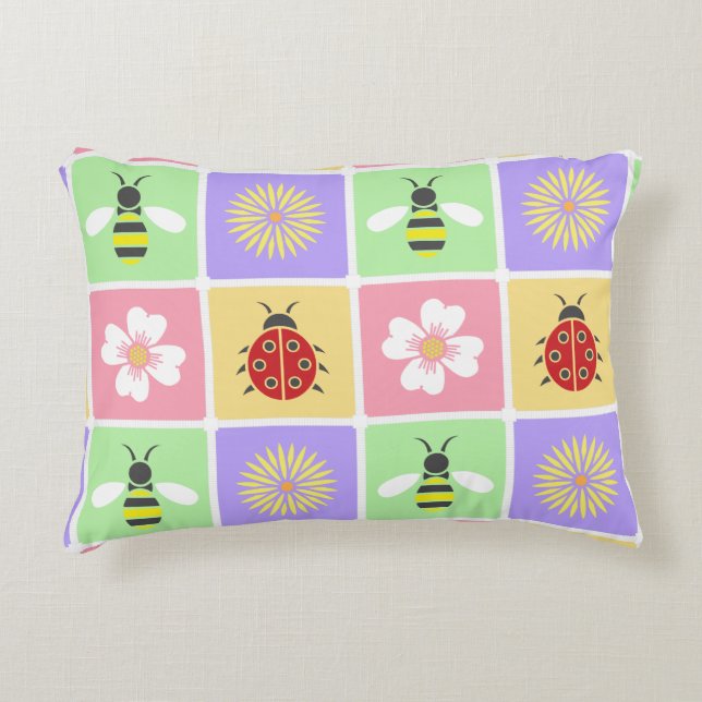 Spring Patches Accent Pillow (Front)