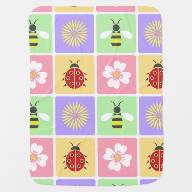 Spring Patches Baby Blanket (Front)