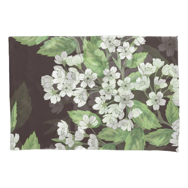 Spring pattern, green branches seamless. pillow case (Front)