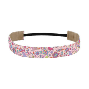 Spring pattern with colorful flowers athletic headband