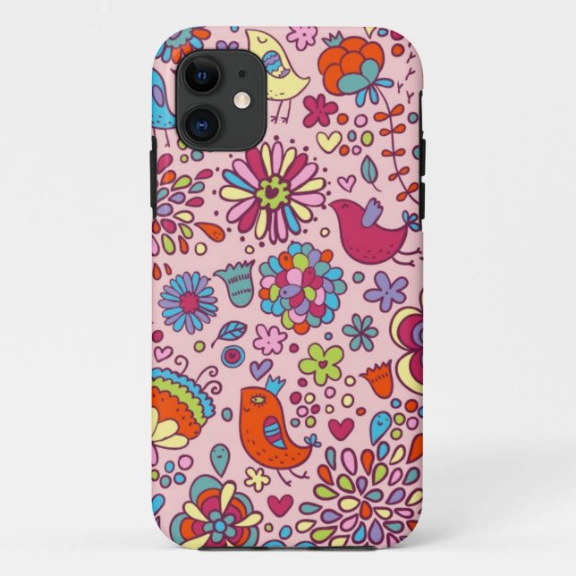 Spring pattern with colorful flowers Case-Mate iPhone case (Back)