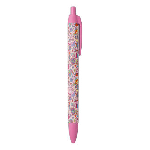 Spring pattern with colorful flowers pen