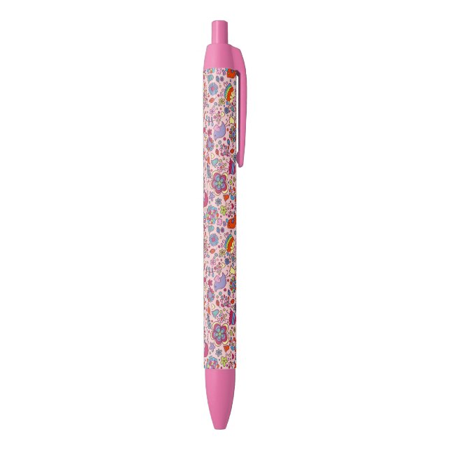 Spring pattern with colorful flowers pen (Bottom (Vertical))