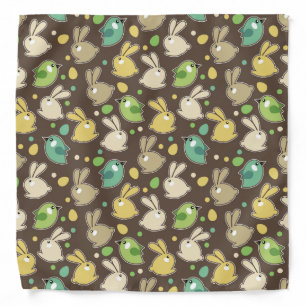 spring pattern with easter eggs,birds bandana