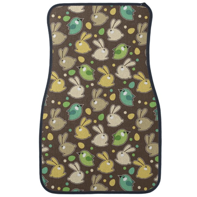 spring pattern with easter eggs,birds car floor mat (Front)