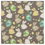 spring pattern with easter eggs,birds fabric