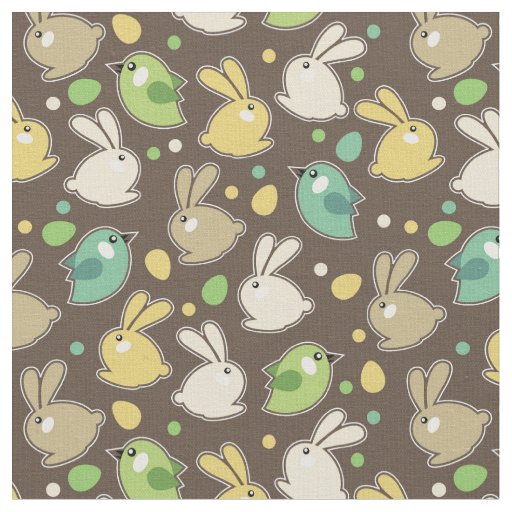 spring pattern with easter eggs,birds fabric