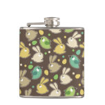 spring pattern with easter eggs,birds flask