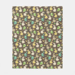 spring pattern with easter eggs,birds fleece blanket