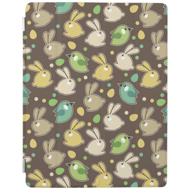 spring pattern with easter eggs,birds iPad smart cover (Front)