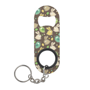 spring pattern with easter eggs,birds keychain bottle opener
