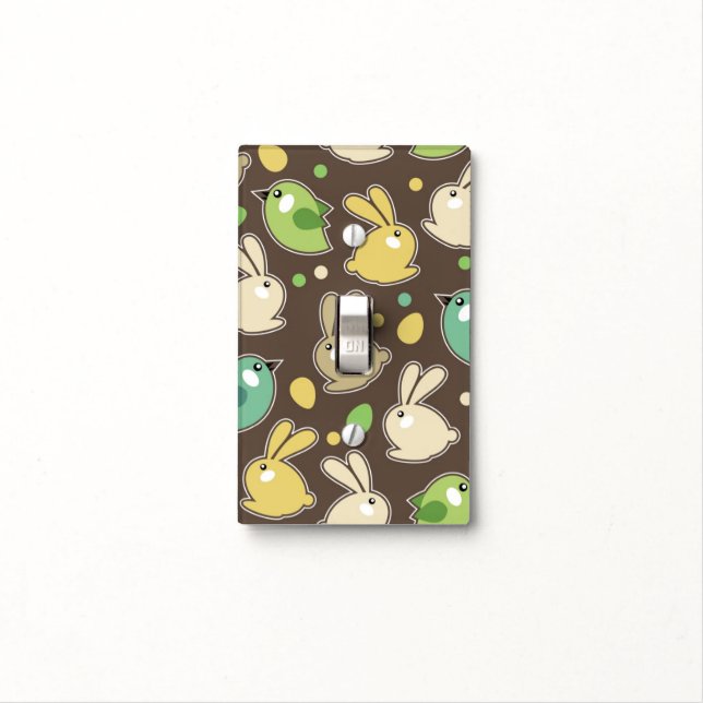 spring pattern with easter eggs,birds light switch cover (In Situ)
