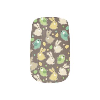 spring pattern with easter eggs,birds nail stickers