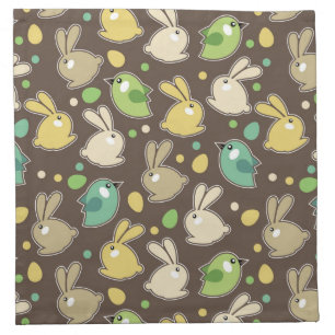 spring pattern with easter eggs,birds napkin