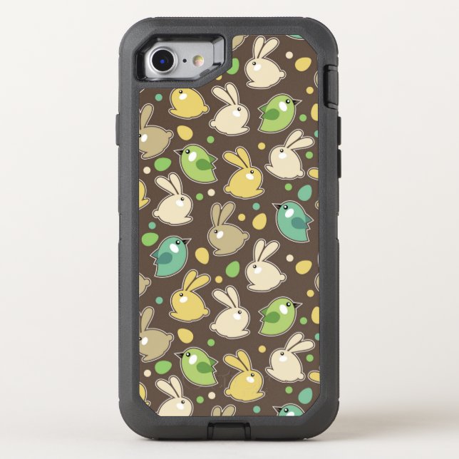 spring pattern with easter eggs,birds otterbox iPhone case (Back)