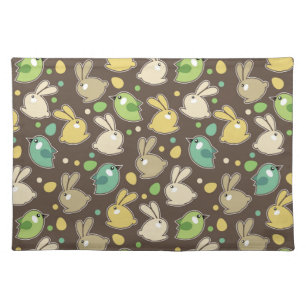 spring pattern with easter eggs,birds placemat