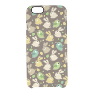 spring pattern with easter eggs,birds clear iPhone 6/6S case