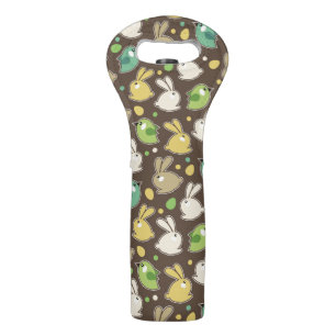 spring pattern with easter eggs,birds wine bag