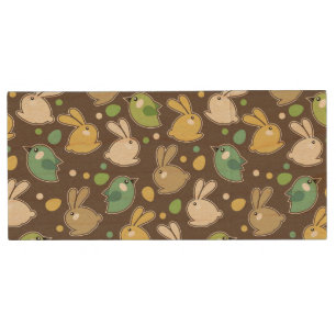 spring pattern with easter eggs,birds wood USB flash drive