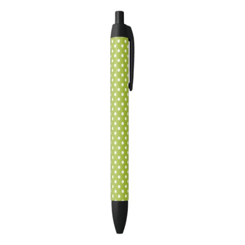 Spring pattern with white polka dots black ink pen