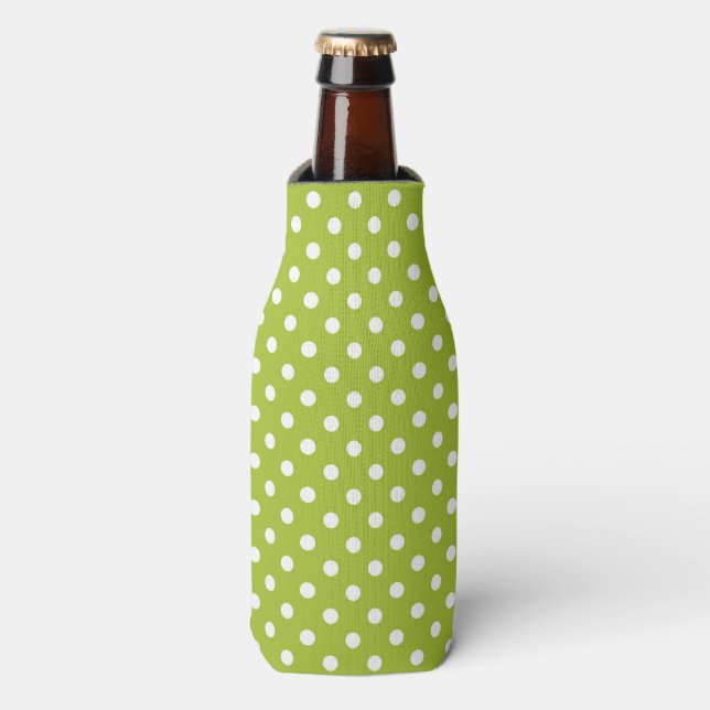 Spring pattern with white polka dots bottle cooler (Bottle Front)