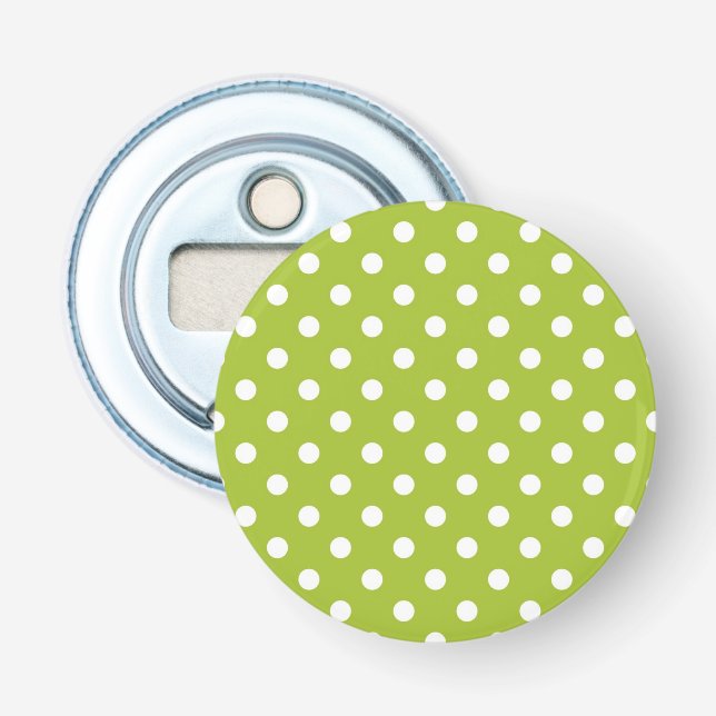 Spring pattern with white polka dots bottle opener (Front)