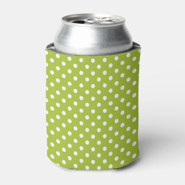 Spring pattern with white polka dots can cooler (Can Front)