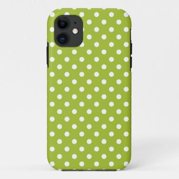 Spring Pattern With White Polka Dots Iphone 11 Case by boutiquey at Zazzle