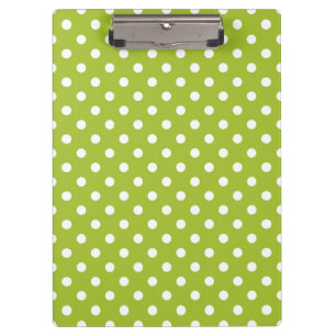 Spring pattern with white polka dots clipboard
