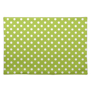 Spring pattern with white polka dots cloth placemat