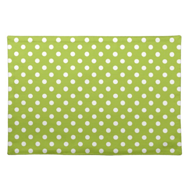 Spring pattern with white polka dots cloth placemat (Front)