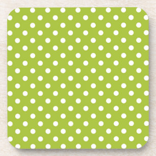 Spring pattern with white polka dots drink coaster