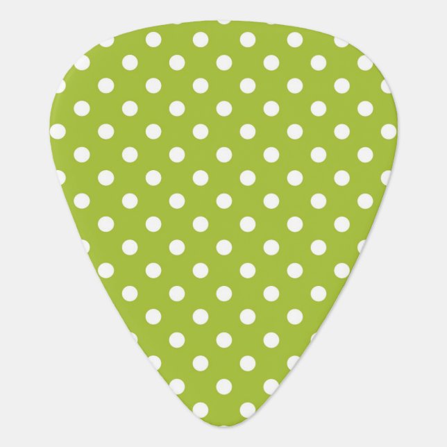 Spring pattern with white polka dots guitar pick (Front)
