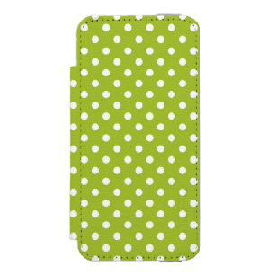 Spring pattern with white polka dots iPhone SE/5/5s wallet case