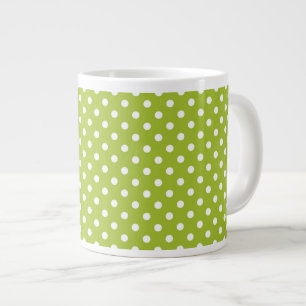 Spring pattern with white polka dots large coffee mug